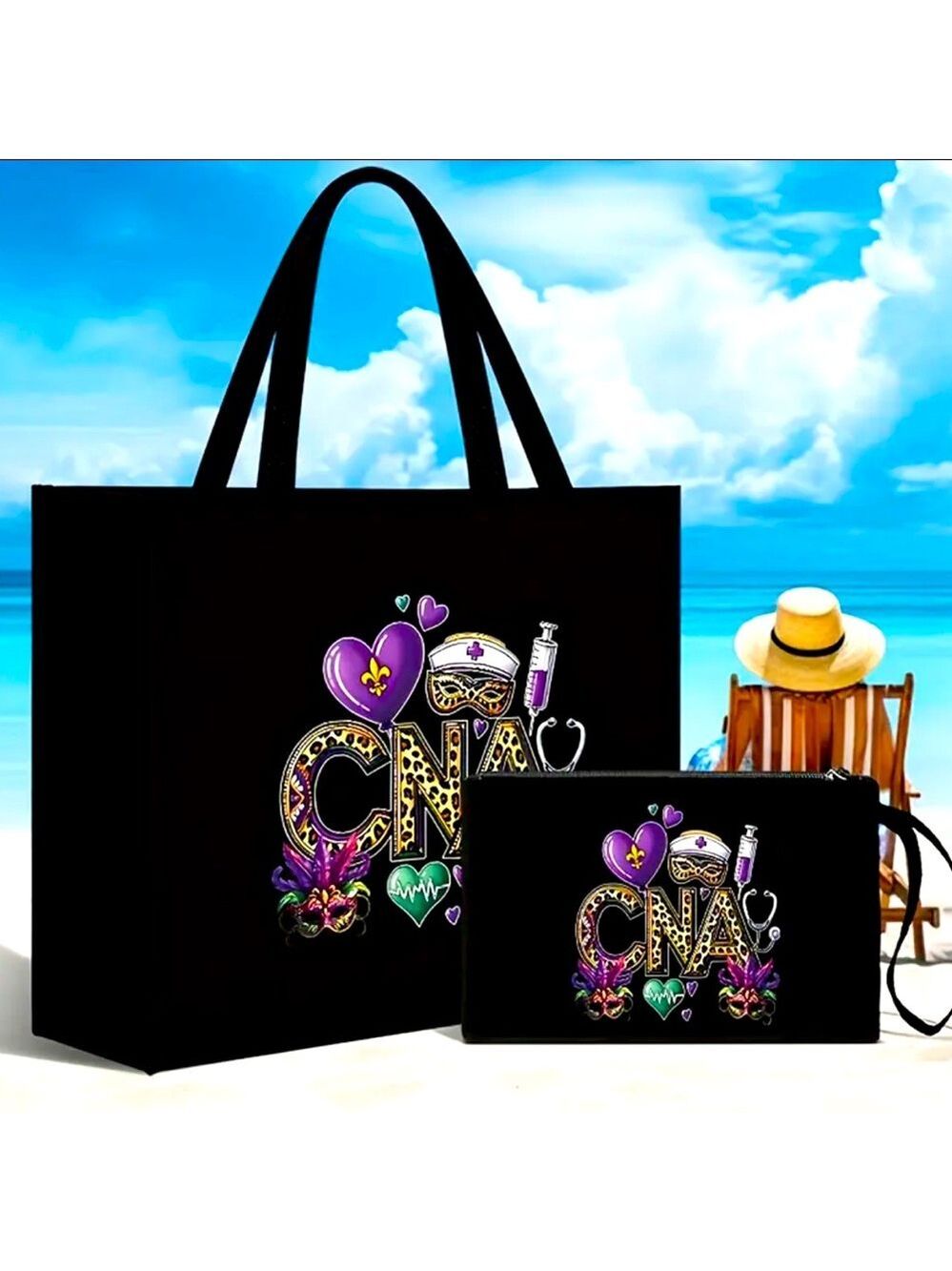 CNA Nursing Graphic Tote Set Great Gift!